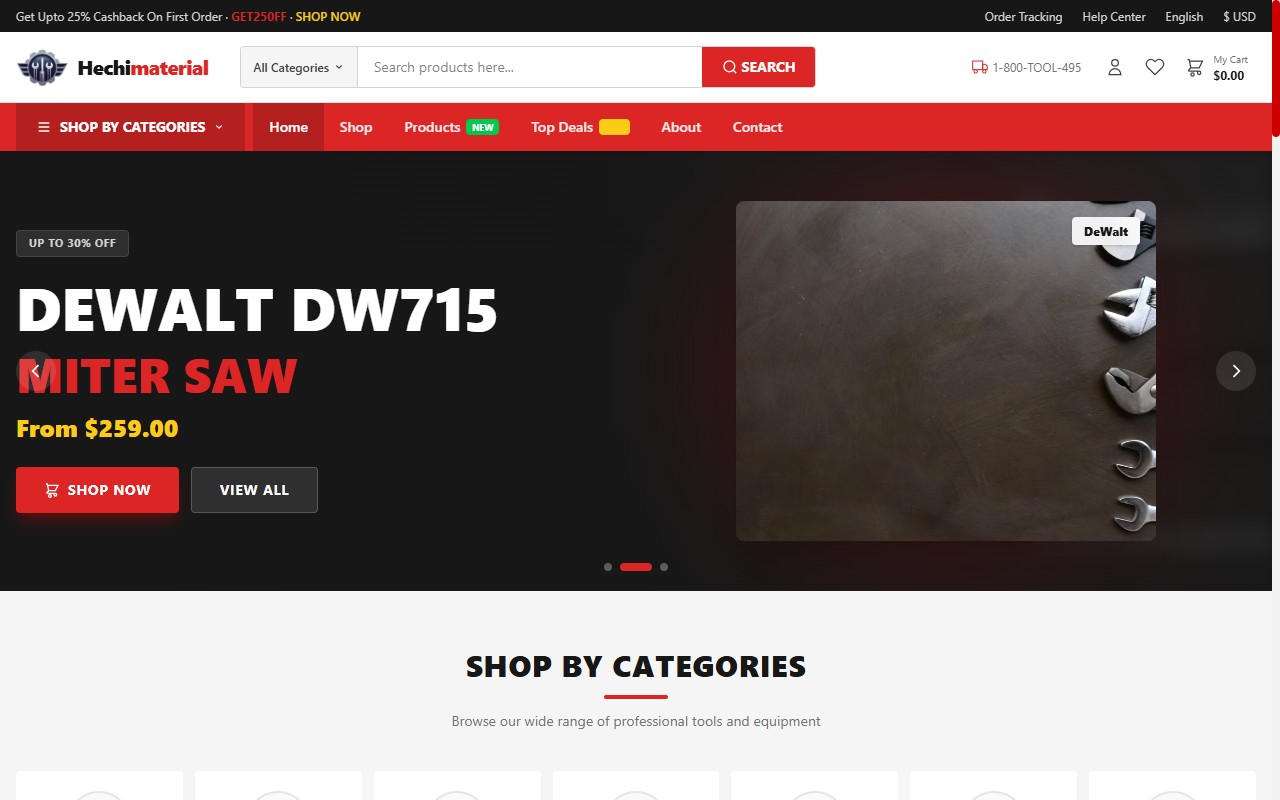 Material Tools E-Commerce Store